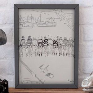 1900 illustration lady's watching the‎ boat race